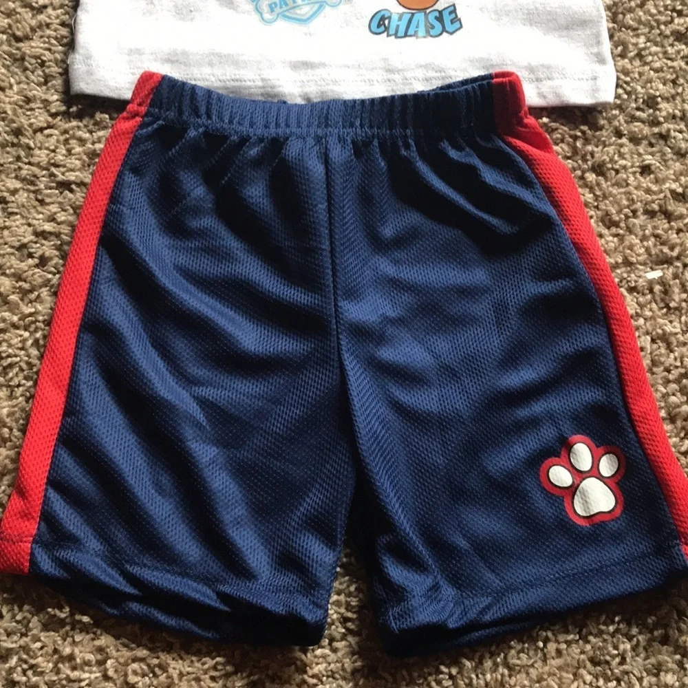 NWT Paw Patrol Gray Matching Tee Shirt and Shorts